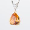 4ct イエローサファイアプラチナペンダント(YS:4.05ct D:0.32 Pt900/K18)