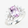 ピンクトパーズプラチナ製リング To: 4.35ct D:0.62ct Pt900 - 画像 (2)
