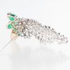 ローズカットダイヤモンド カービングエメラルドグレープブローチ(D: 6.78ct E:4.79ct - 画像 (2)