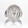 2.11ct I SI1 ペアシェイプダイヤモンダブルハローリング(2.11ct I SI1 / 1.12 GIA)