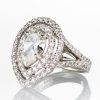 2.11ct I SI1 ペアシェイプダイヤモンダブルハローリング(2.11ct I SI1 / 1.12 GIA) - 画像 (2)