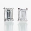 ダイヤモンドバケットカット　1粒スタッドピアス　プラチナ900製 D: 0.43t (0.221ct E VVS2 / 0.213ct F VS1 Pt900)