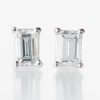 ダイヤモンドバケットカット　1粒スタッドピアス　プラチナ900製 D: 0.43t (0.221ct E VVS2 / 0.213ct F VS1 Pt900)