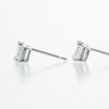 ダイヤモンドバケットカット　1粒スタッドピアス　プラチナ900製 D: 0.43t (0.221ct E VVS2 / 0.213ct F VS1 Pt900)