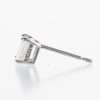 ダイヤモンドバケットカット　1粒スタッドピアス　プラチナ900製 D: 0.43t (0.221ct E VVS2 / 0.213ct F VS1 Pt900)