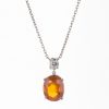 6ct オレンジサファイアプラチナペンダント(OS:6.82ct D:0.41 Pt900/K18) - 画像 (2)