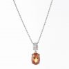 3ct オレンジサファイア プラチナ×ゴールドドロップペンダント(OS:3.07ct D:0.42ct) - 画像 (4)