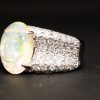 パヴェ メキシコオパールxダイヤモンド プラチナリング MO: 3.67 ct D: 1.05ct Pt900