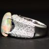 パヴェ メキシコオパールxダイヤモンド プラチナリング MO: 3.67 ct D: 1.05ct Pt900