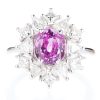 3ct 非加熱ピンクサファイアプラチナリング S:3.05ct D:1.74ct Pt950 GIA